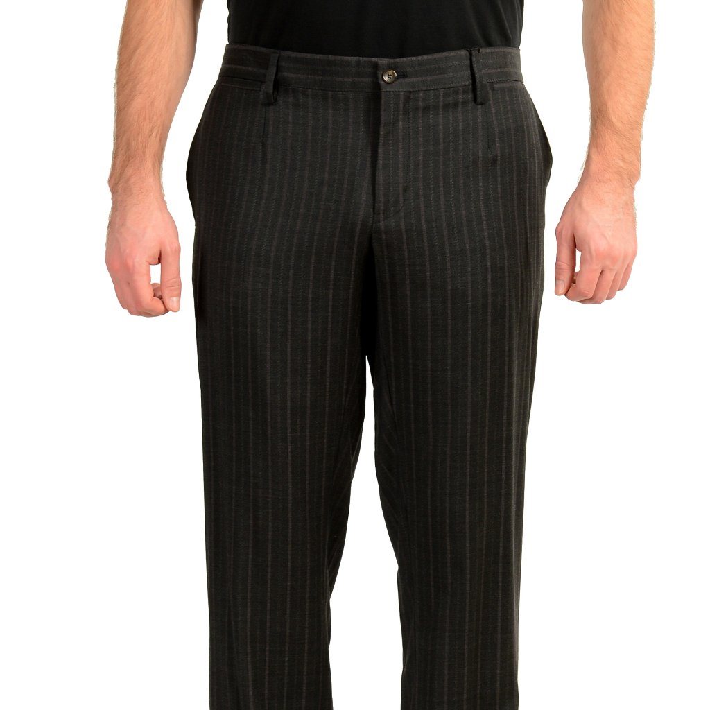 Dolce & Gabbana D&G Men's Striped 100% Wool Dress Pants Us 40 It 56